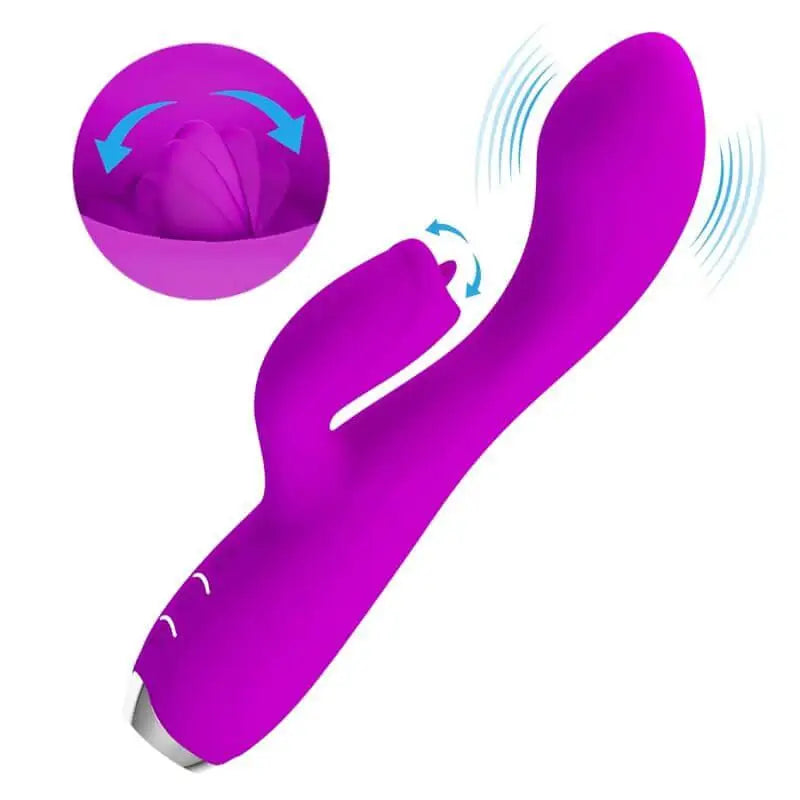 PRETTY LOVE - VIBRADOR DE COELHO RECARREGVEL GLORIA - ROXO IMPERMEVEL - Sexshoptuga 