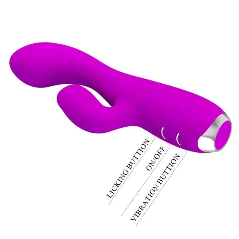 PRETTY LOVE - VIBRADOR DE COELHO RECARREGVEL GLORIA - ROXO IMPERMEVEL - Sexshoptuga 