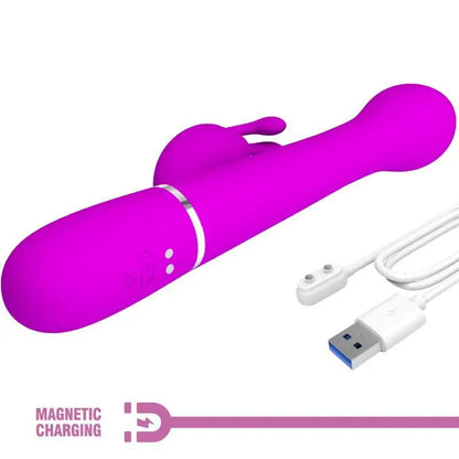 PRETTY LOVE - VIBRADOR DEJON COELHO 3 EM 1 MULTIFUNO VIOLETA - Sexshoptuga 