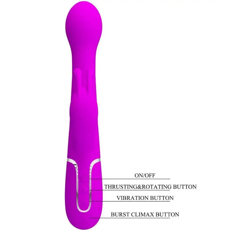 PRETTY LOVE - VIBRADOR DEJON COELHO 3 EM 1 MULTIFUNO VIOLETA - Sexshoptuga 