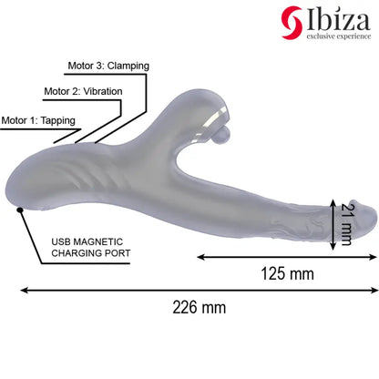 IBIZA - VIBRADOR DUPLO TWO DRAGONS PRETO - Sexshoptuga 