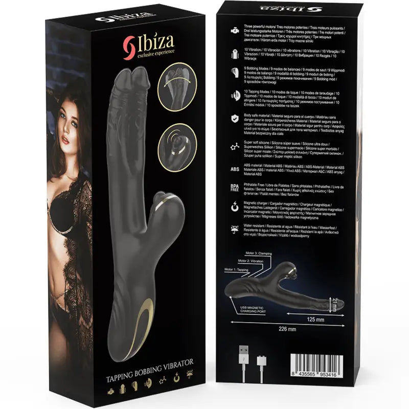 IBIZA - VIBRADOR DUPLO TWO DRAGONS PRETO - Sexshoptuga 