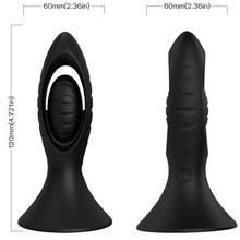 ARMONY - VIBRADOR E PLUG ANAL SILICONE PRETO - Sexshoptuga  Sexshoptuga 