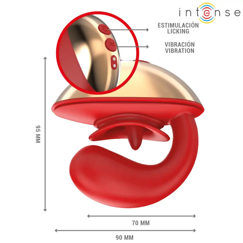 Vibrador Estimulador Mariah Formato U com 10 Vibrações Vermelho