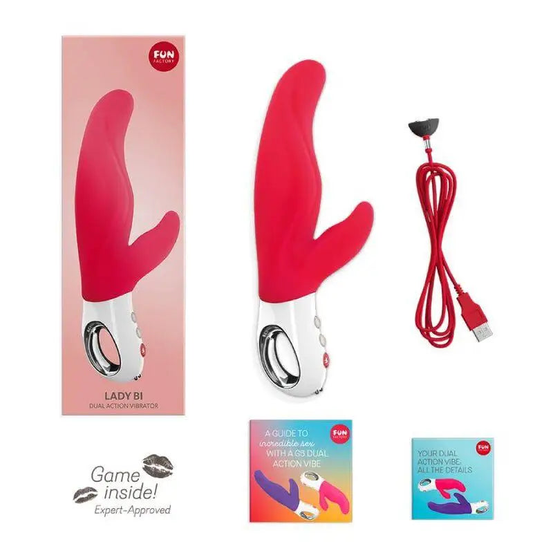 FUN FACTORY - VIBRADOR LADY BI DUAL ÍNDIA VERMELHO - Sexshoptuga 