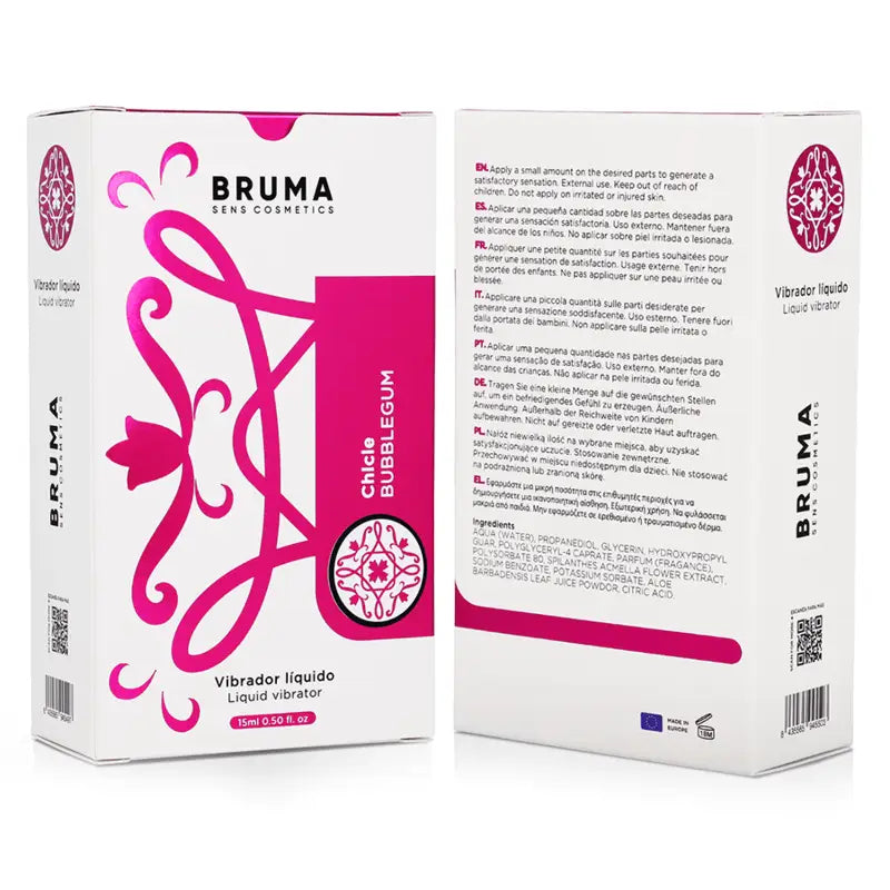 BRUMA - VIBRADOR LÍQUIDO ULTRA DESLIZANTE BUBBLEGUM 15 ML - Sexshoptuga 