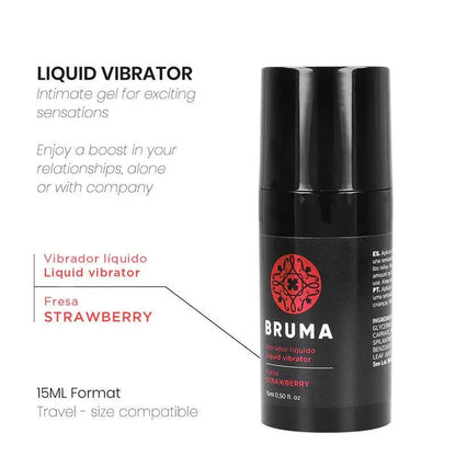 BRUMA - VIBRADOR LÍQUIDO ULTRA DESLIZANTE MORANGO 15 ML - Sexshoptuga 