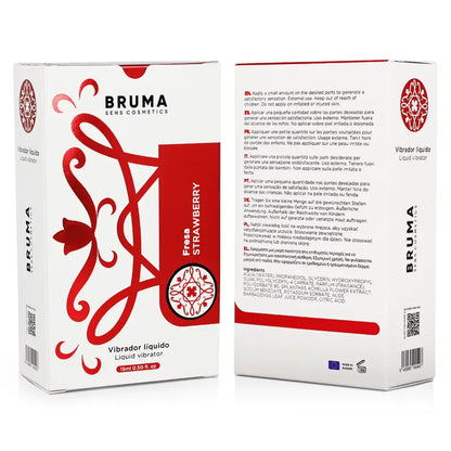 BRUMA - VIBRADOR LÍQUIDO ULTRA DESLIZANTE MORANGO 15 ML - Sexshoptuga 