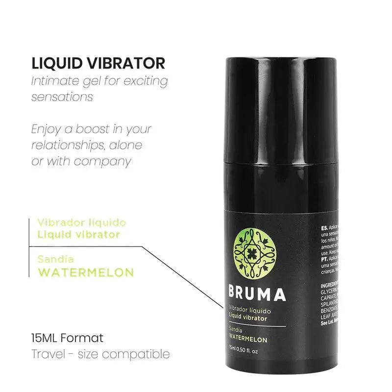 BRUMA - VIBRADOR LÍQUIDO ULTRA DESLIZANTE MELANCIA 15 ML - Sexshoptuga 