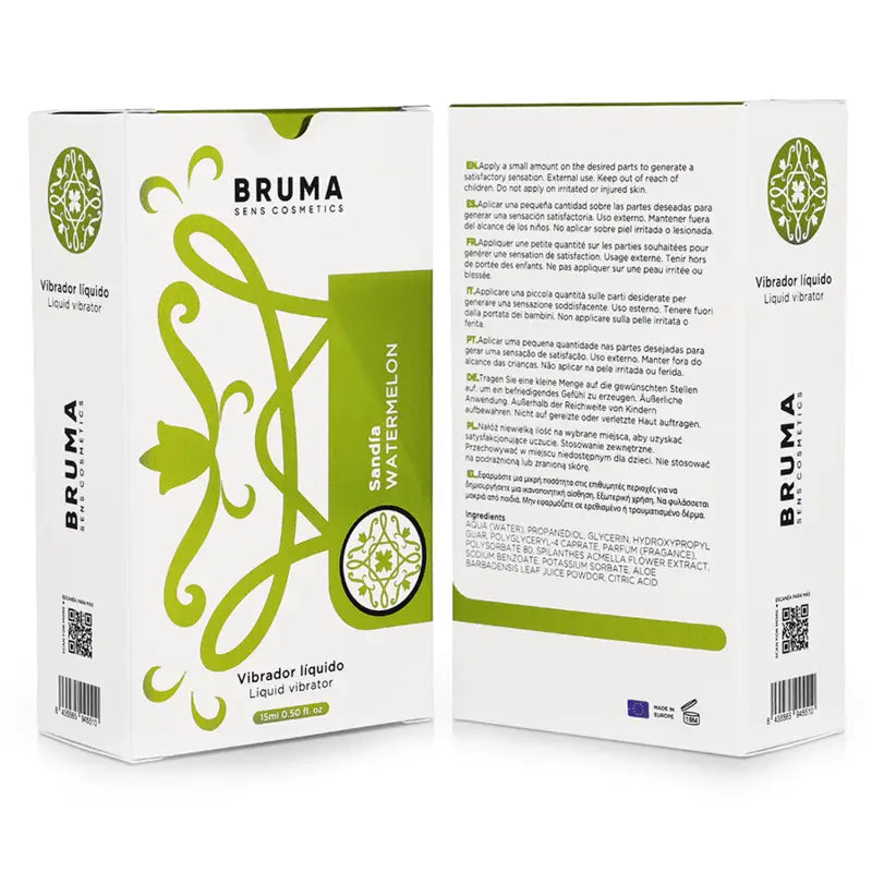 BRUMA - VIBRADOR LÍQUIDO ULTRA DESLIZANTE MELANCIA 15 ML - Sexshoptuga 