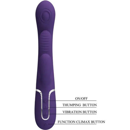 PRETTY LOVE - SHANIA TRIPLE RABBIT VIBRADOR MULTIFUNCIONAL ROXO - Sexshoptuga 