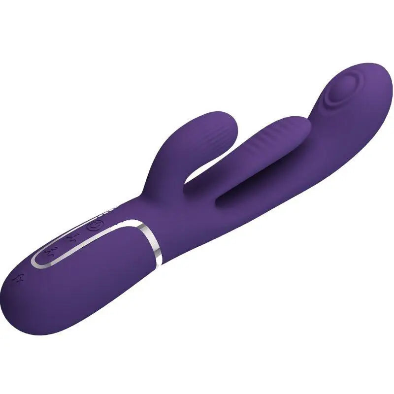 PRETTY LOVE - SHANIA TRIPLE RABBIT VIBRADOR MULTIFUNCIONAL ROXO - Sexshoptuga 