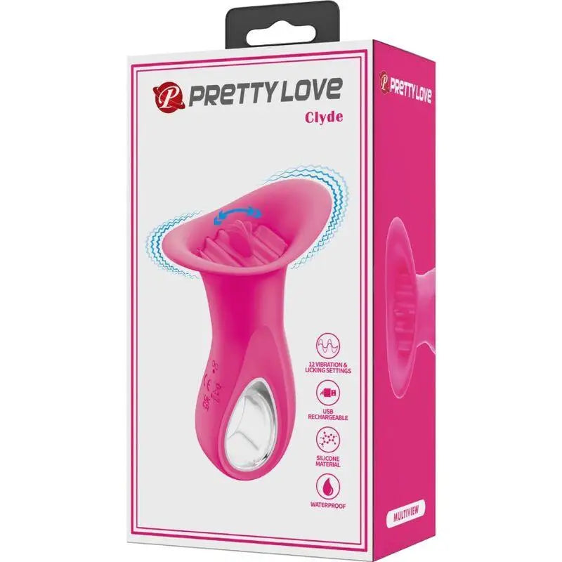 PRETTY LOVE - CLYDE VIBRADOR ORAL LÍNGUA VIBRANTE 12 VIBRAÇÕES ROSA - Sexshoptuga 