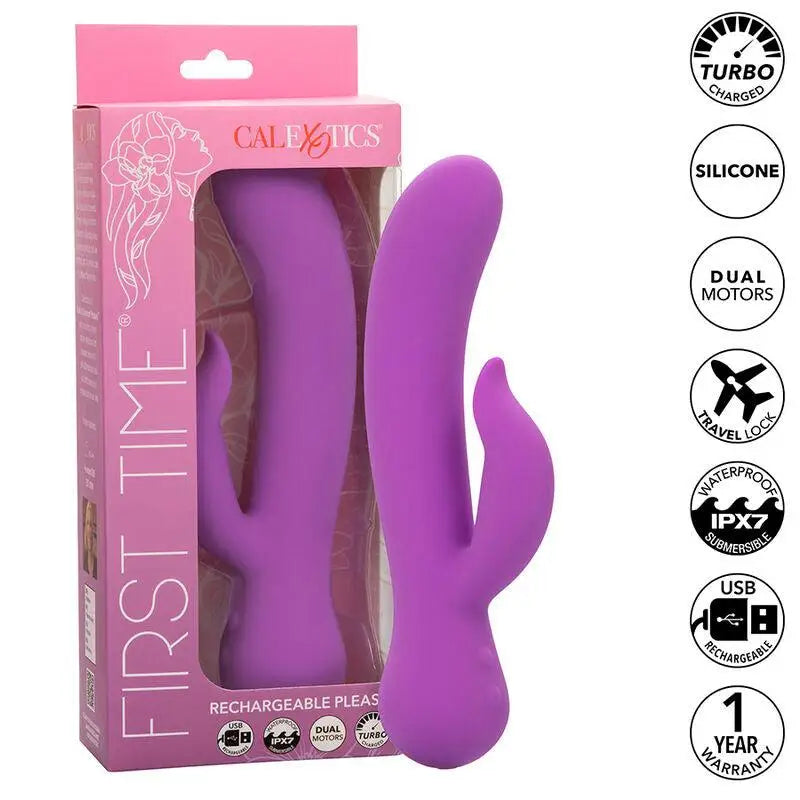 CALEXOTICS - FIRST TIME VIBRADOR PLEASER RECARREGÁVEL ROXO - Sexshoptuga 