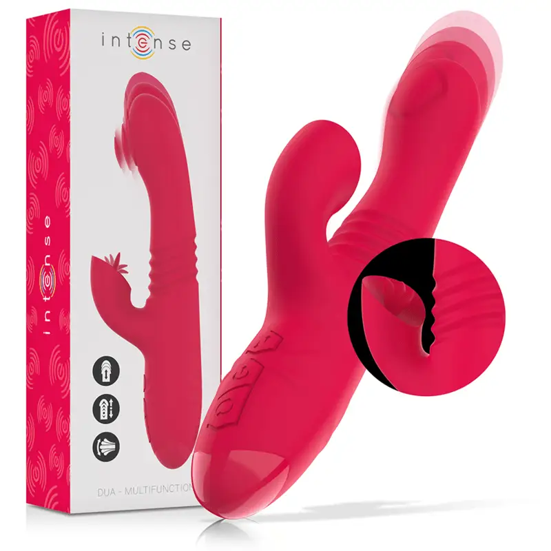 INTENSE - VIBRADOR UP & DOWN RECARREGVEL DUA MULTIFUNO COM LÍNGUA VERMELHA - Sexshoptuga 