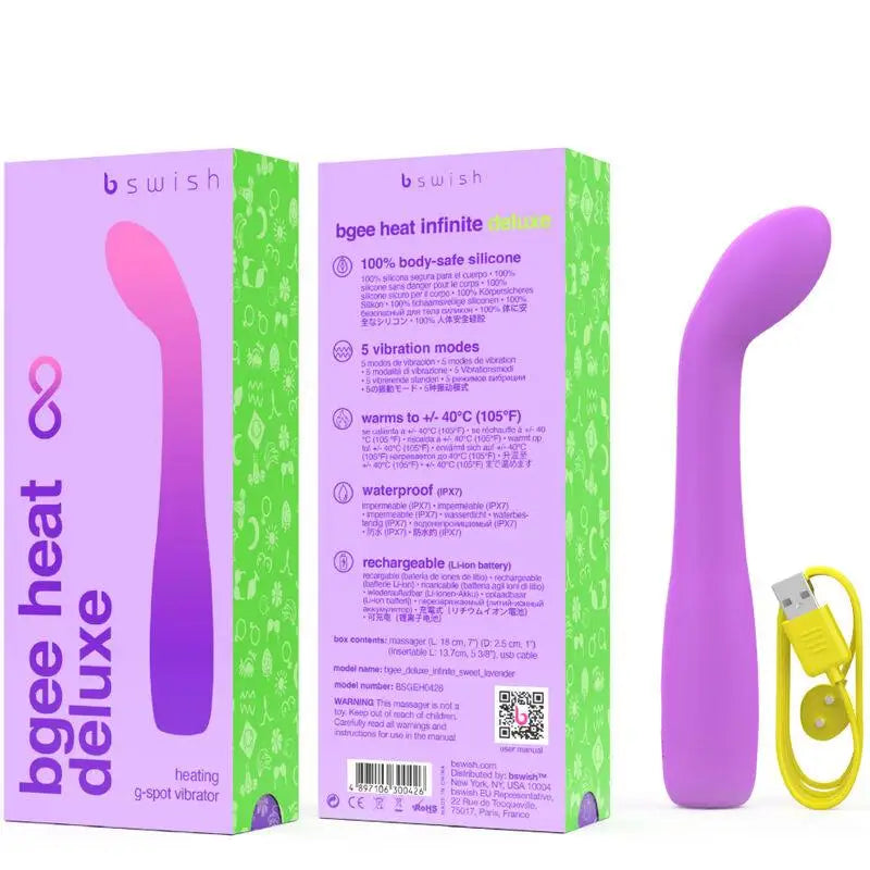 B SWISH - BGEE HEAT INFINITE DELUXE VIBRADOR RECARREGVEL LAVANDA SILICONE - Sexshoptuga 