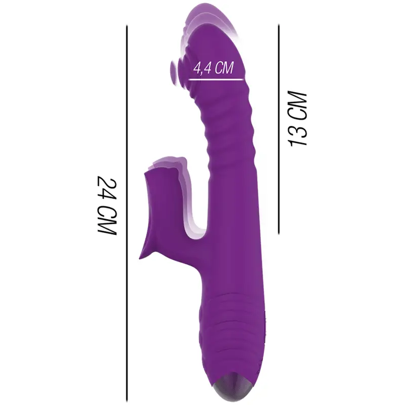 INTENSE - VIBRADOR RECARREGVEL MULTIFUNO IGGY PARA CIMA E PARA BAIXO COM ESTIMULADOR CLITÓRICO ROXO - Sexshoptuga 