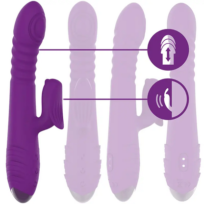 INTENSE - VIBRADOR RECARREGVEL MULTIFUNO IGGY PARA CIMA E PARA BAIXO COM ESTIMULADOR CLITÓRICO ROXO - Sexshoptuga 