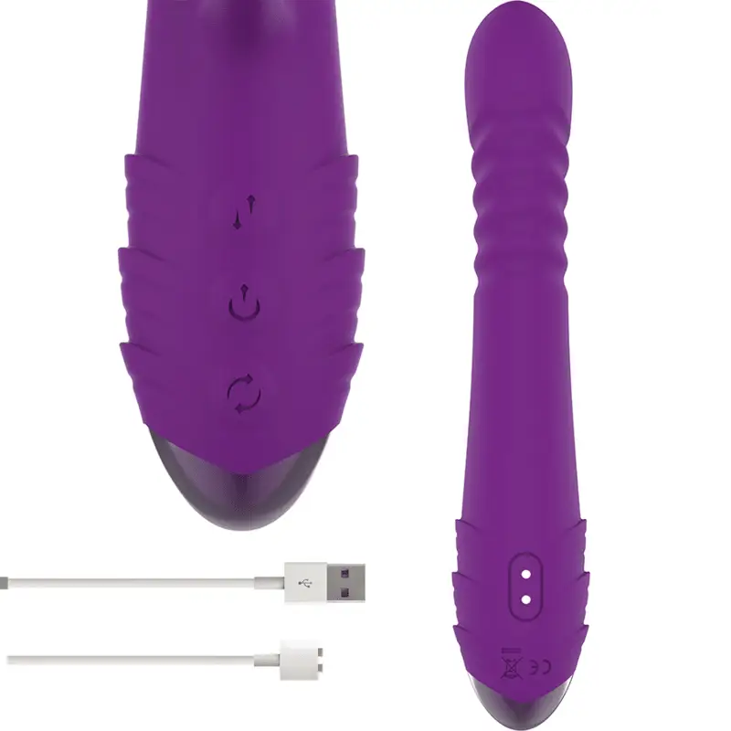 INTENSE - VIBRADOR RECARREGVEL MULTIFUNO IGGY PARA CIMA E PARA BAIXO COM ESTIMULADOR CLITÓRICO ROXO - Sexshoptuga 