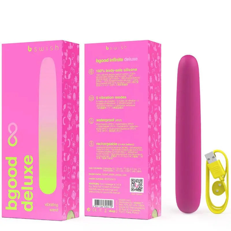 B SWISH - BGOOD INFINITE DELUXE VIBRADOR RECARREGVEL ROSA SILICONE - Sexshoptuga 