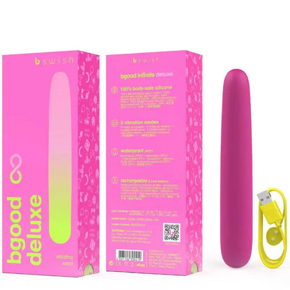 B SWISH - BGOOD INFINITE DELUXE VIBRADOR RECARREGVEL ROSA SILICONE - Sexshoptuga 