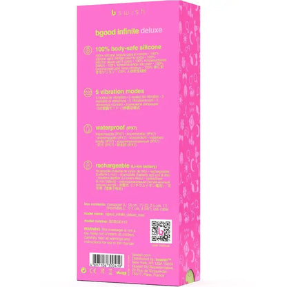 B SWISH - BGOOD INFINITE DELUXE VIBRADOR RECARREGVEL ROSA SILICONE - Sexshoptuga 