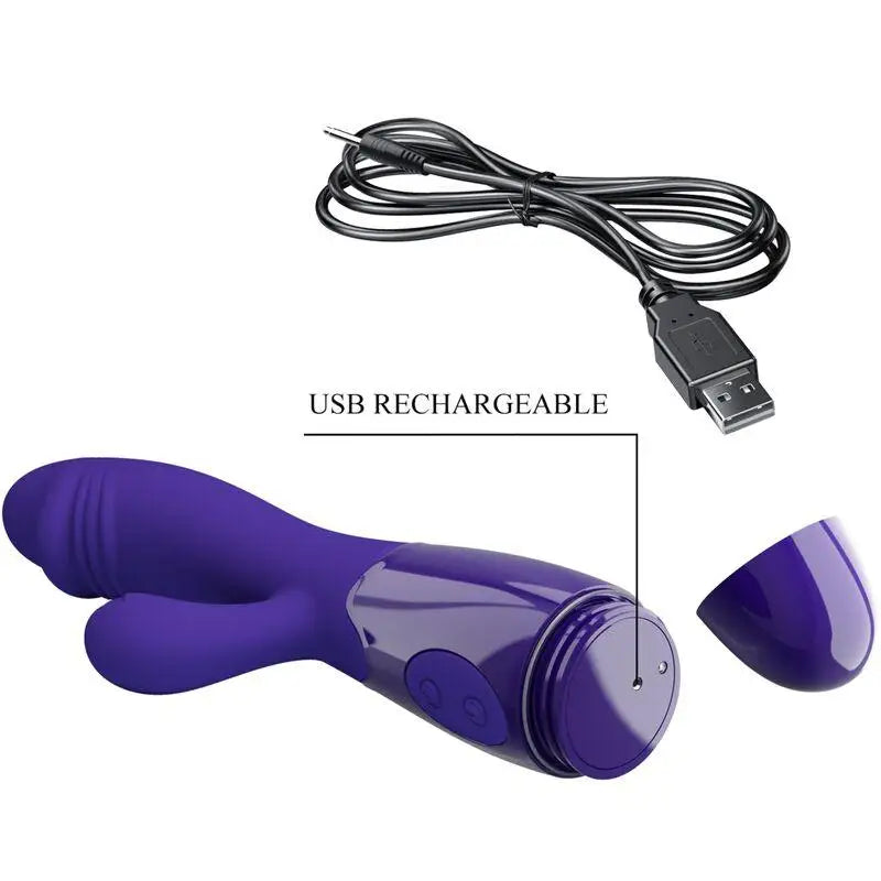 PRETTY LOVE - VIBRADOR SNAPPY YOUTH E ESTIMULADOR DE PONTO G VIOLETA - Sexshoptuga 