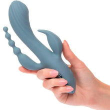 CALEXOTICS - VIBRADOR TRIPLO ECSTASY CINZA - Sexshoptuga  Sexshoptuga 