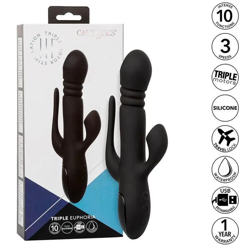 CALEXOTICS - VIBRADOR TRIPLO EUPHORIA PRETO - Sexshoptuga 