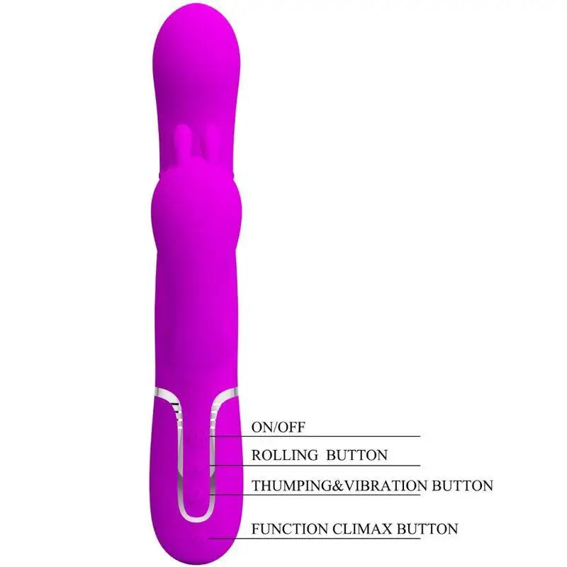 PRETTY LOVE - CAMMY VIBRADOR TRIPLO MULTIFUNCIONAL 4 EM 1 ROSA - Sexshoptuga 