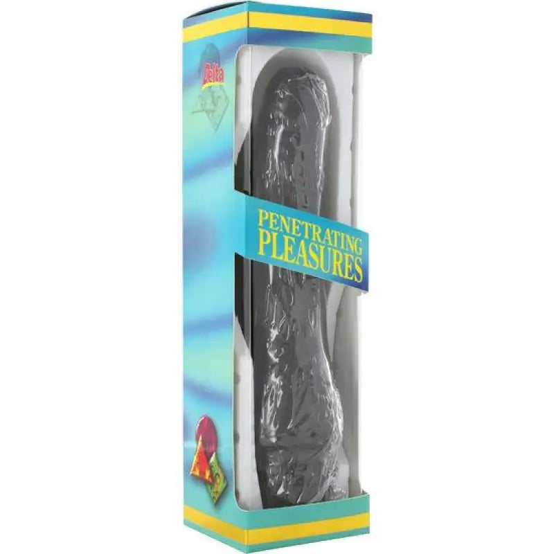 SEVEN CREATIONS - VIBRADOR VINIL P-SHAPE PÊNIS PRETO 20 CM - Sexshoptuga 