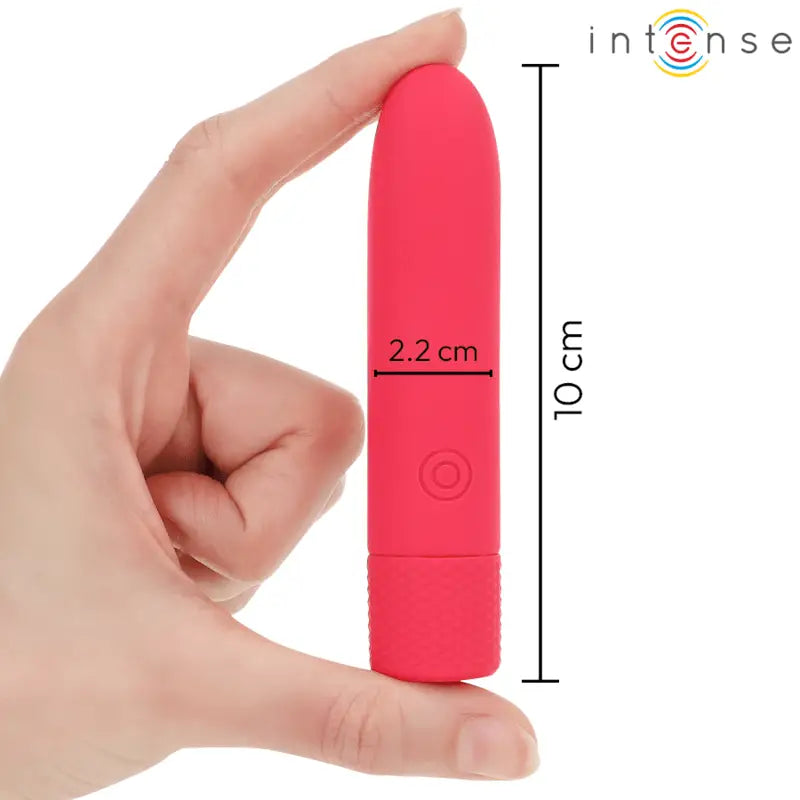 INTENSE - SYMONE USB RECARREGÁVEL VIBRATÓRIA BULLET 8 VIBRAÇÕES VERMELHO 10 X 2,2 CM - Sexshoptuga 