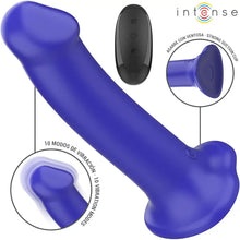 INTENSE - VICTORIA VIBRADOR COM VENTOSA 10 VIBRAÇÕES AZUL ESCURO CONTROLE REMOTO - Sexshoptuga  Sexshoptuga 