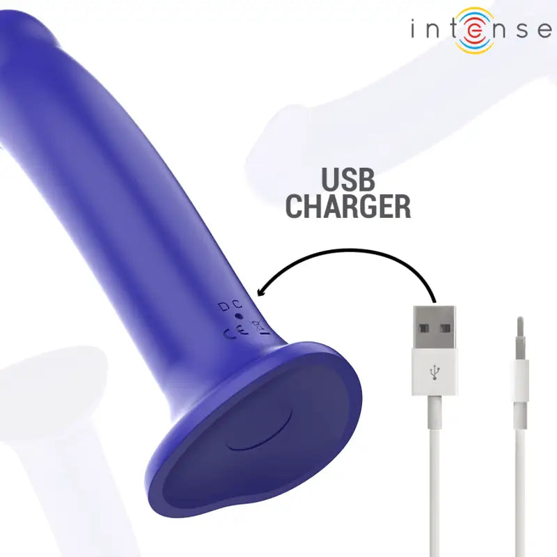 INTENSE - VICTORIA VIBRADOR COM VENTOSA 10 VIBRAÇÕES AZUL ESCURO CONTROLE REMOTO - Sexshoptuga 